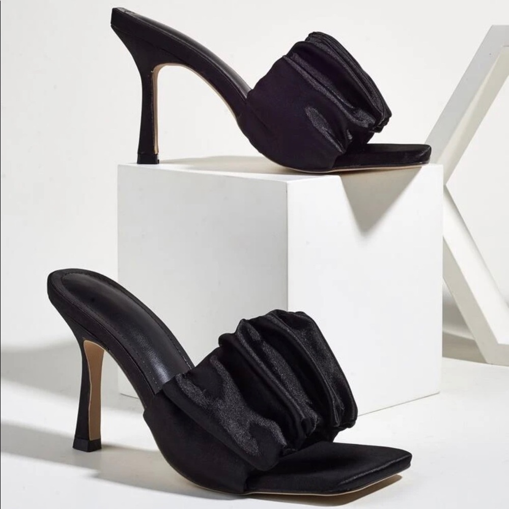 Satin Block Heels